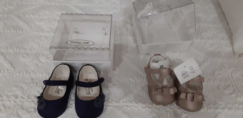 sapatos mayoral novos tamanho 16 azul marinho e beje