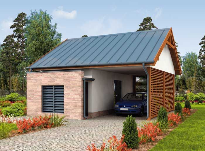 Projekt budynku G278 wiata garażowa SLN1727