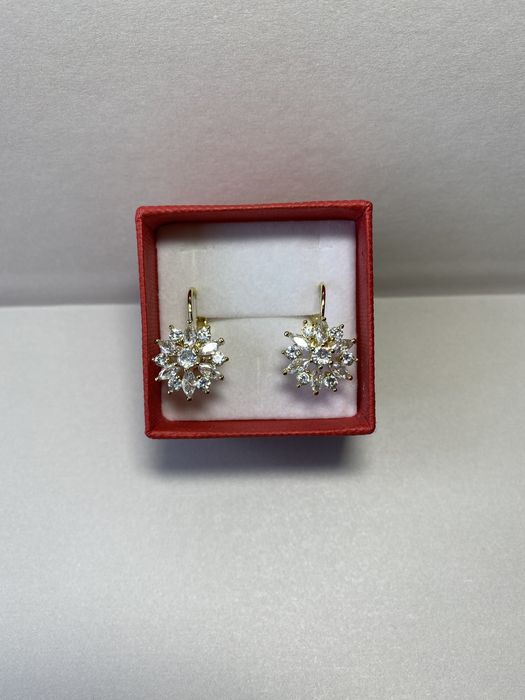 NOWE Kolczyki ślubne wiszące biżuteria ślubna złote