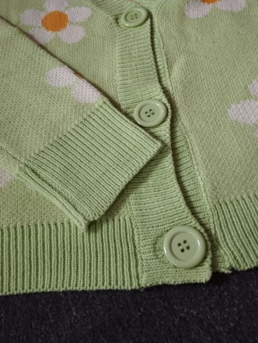 Sweter Shine jak nowy kwiaty S piękny rozpinany