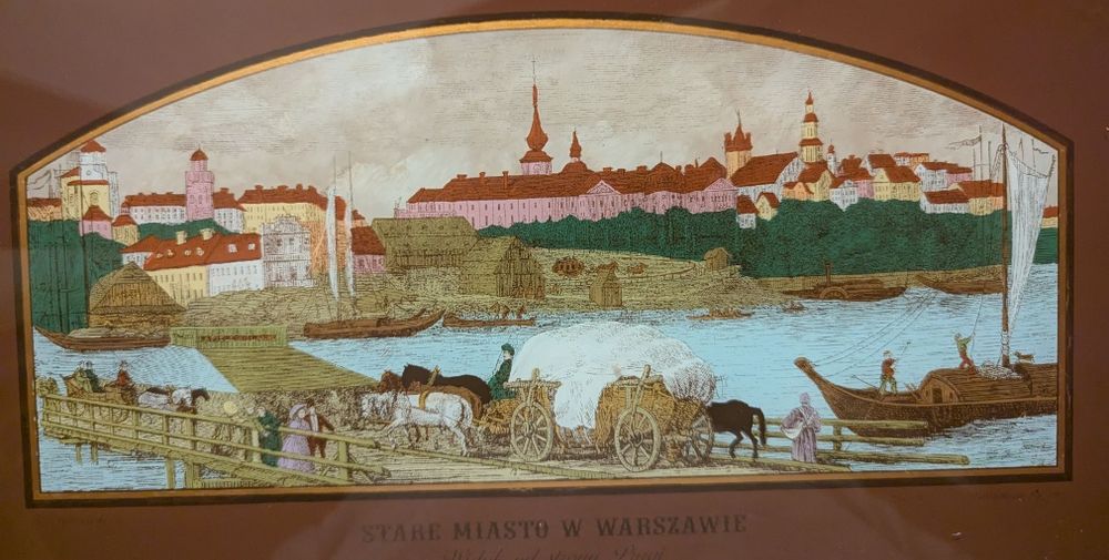Zbigniew Nasiorowski – Stare Miasto Warszawa Malarstwo na szkle 35x20
