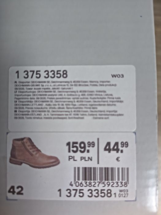Nowe buty męskie skórzane ,  rozmiar 42