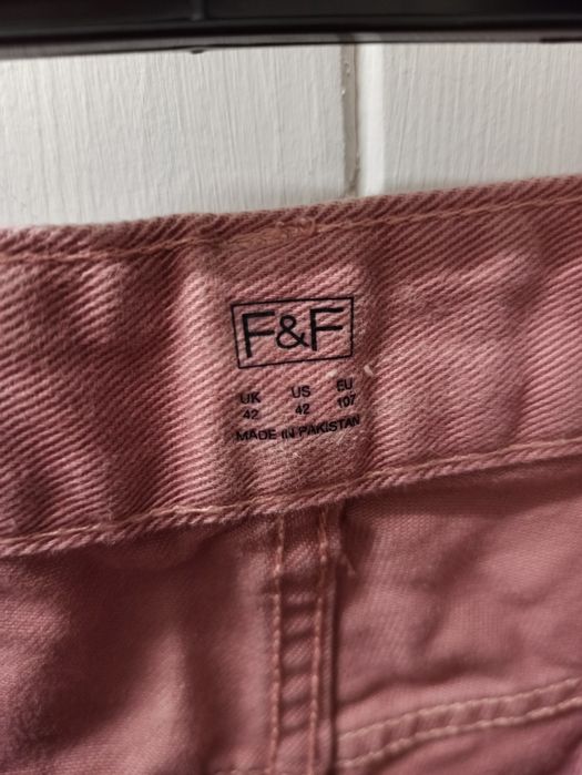 Szorty jeansowe różowe krótkie spodenki dżins rozmiar UK42 EU107 XXL