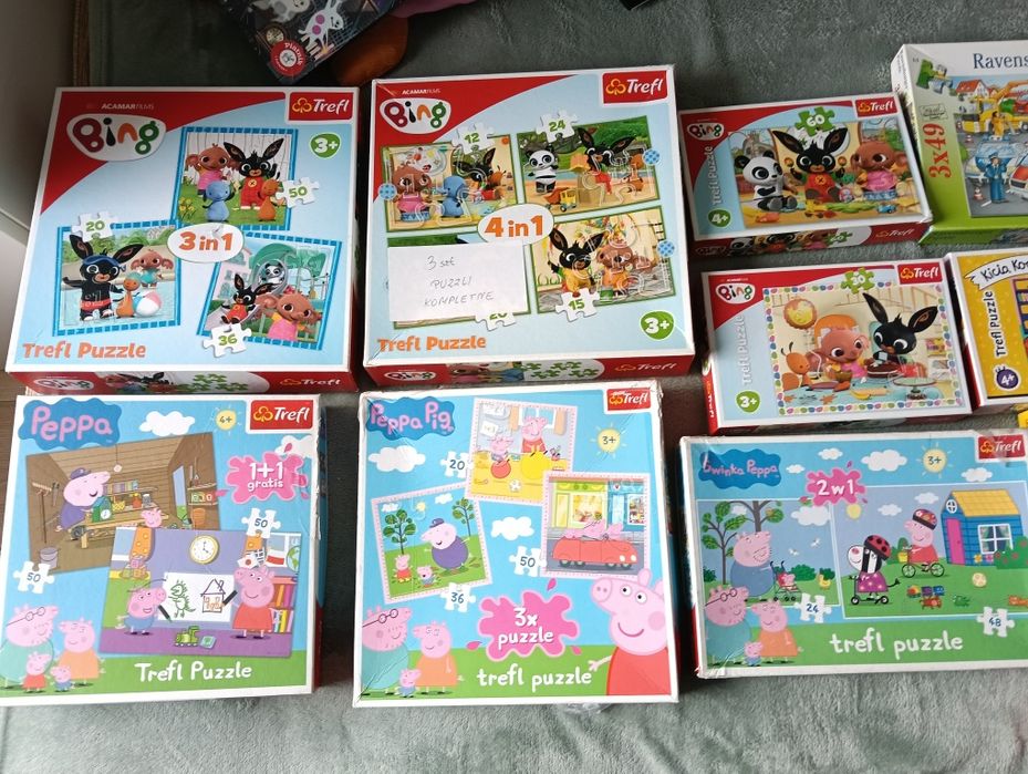 Puzzle: Pepa, bing, kicia kocia, psi patrolTomek i inne
