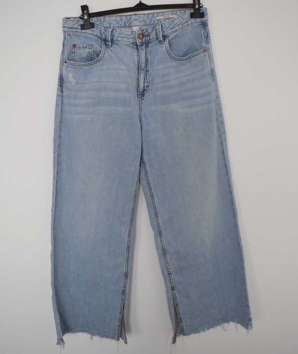 esprit spodnie szerokie dzwony wide leg wysoki stan w31 l30 xl