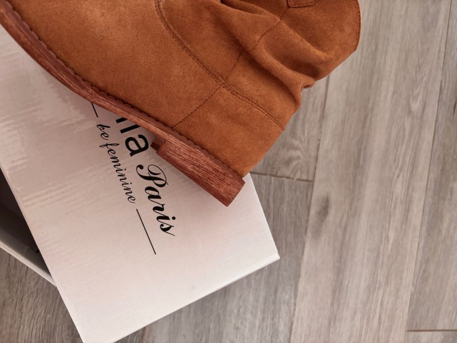 Nowe ocieplane botki z platformą camel rozm 36,39,40 styl zara