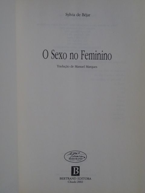 O Sexo No Feminino de Sylvia de Bejar