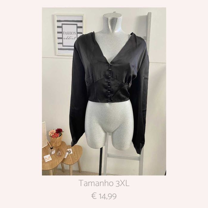 Crop Top 2XL Satin 3XL Variados