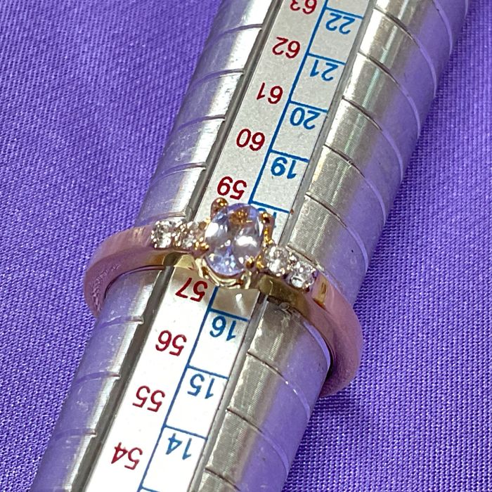 Anel pedra blue marine com 17 m