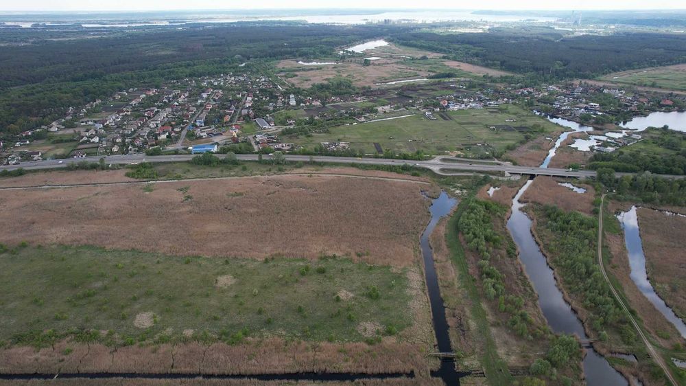 Фасад  Обухівської траси, 145 соток 90 та 125 соток  Таценки, Нові Безрадичі