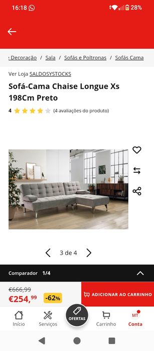 Sofá cama chaise long