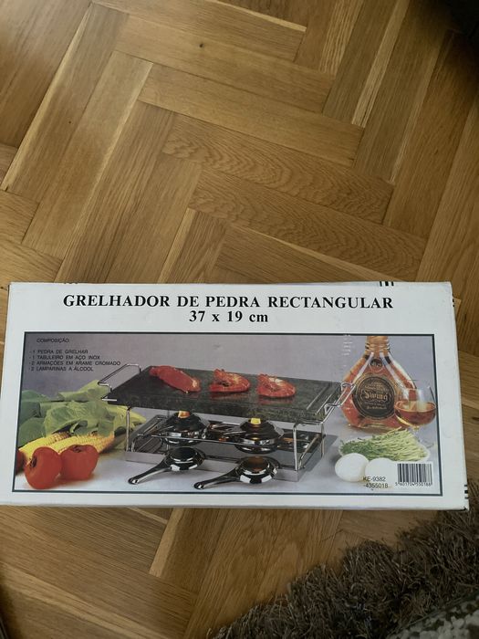Grelhador de pedra retangular