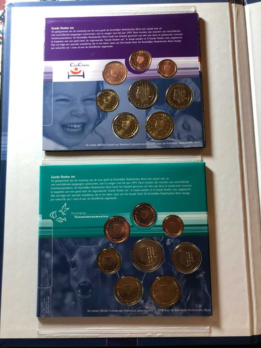 Set Anual Euros Holanda 1999, 2000, 2001 e 2002 UNC com livro