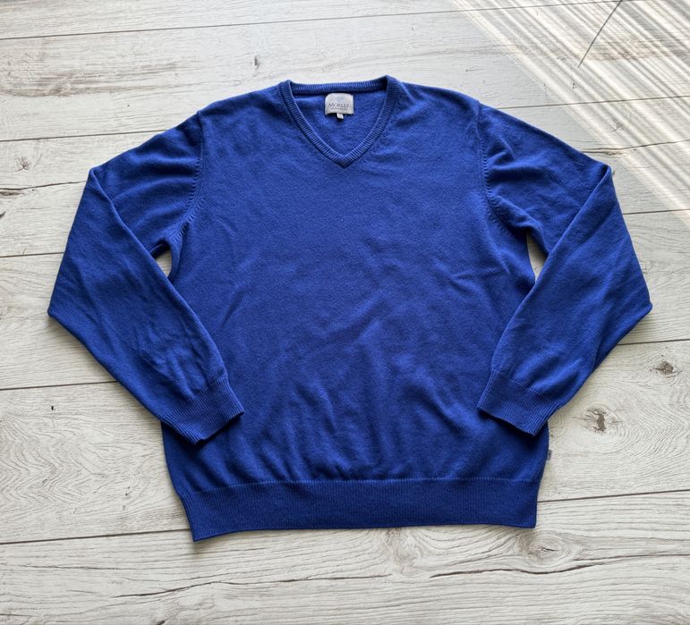 Sweter wełniany  lambswool  Morley r.XL klasyczny V-neck