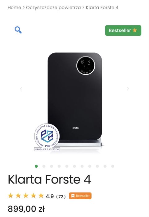 Oczyszczacz powietrza Klarta 4 czarny