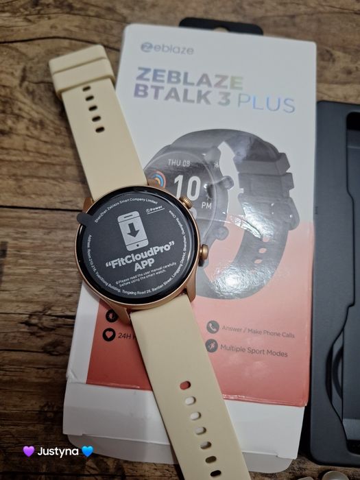 Nowy smartwatch zeblaze btalk 3 plus - champange Gold