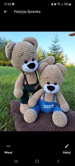 Miś Ignacy handmade rękodzieło prezent dla dziecka
