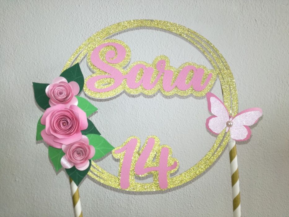 Toppers de bolo personalizados