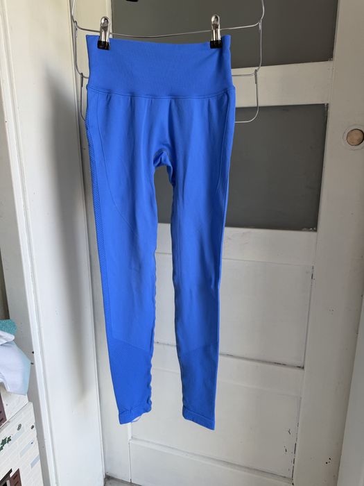 Niebieskie legginsy bezszwowe push-up | Wysoki stan, modelujące | OKAZJA