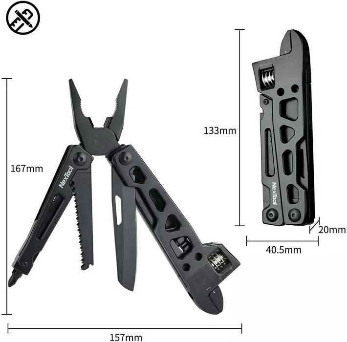 Мультитул Xiaomi NexTool HouHou 9 в 1 разводной ключ по стандарту НАТО ...