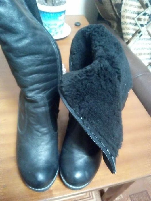 Кожаные сапоги на цегейке 39р