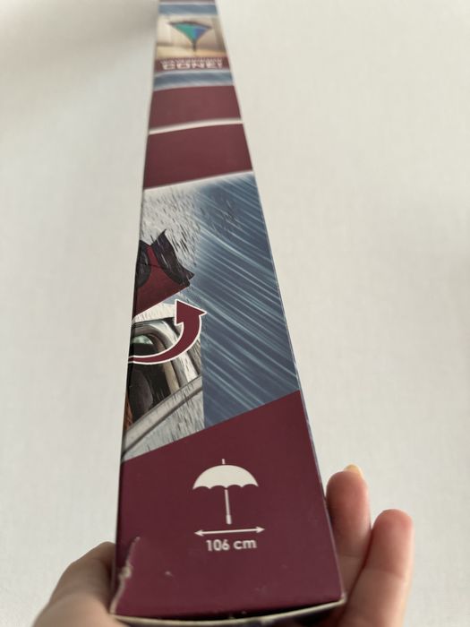 Парасоля висока чорна-бордо , двоколірна .