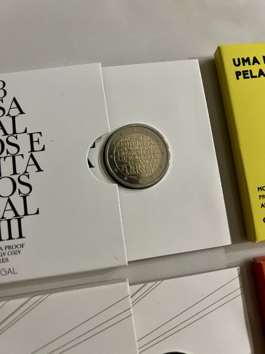 5 moedas proof de diferentes anos de Portugal
