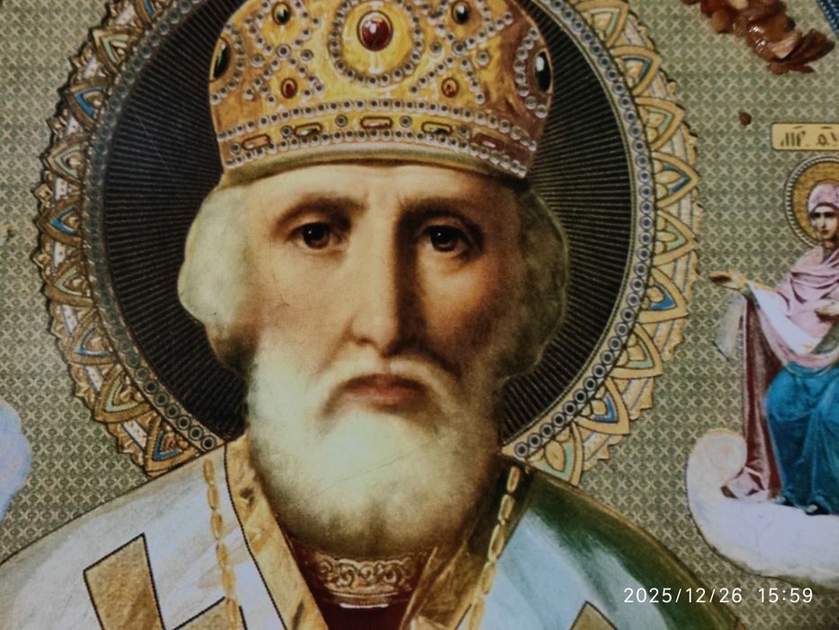 Янтарная Икона Святого Миколая Чудотворця з бурштину! 33  х 23 см.