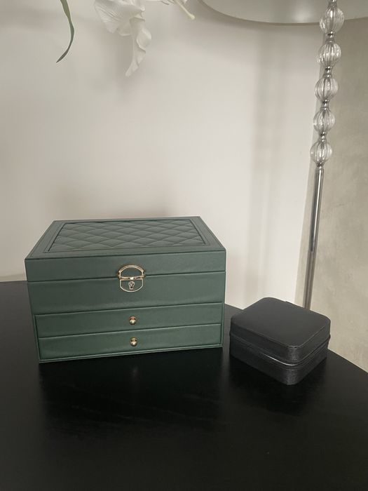 Dwa kuferki szkatulki organizer na bizuterie