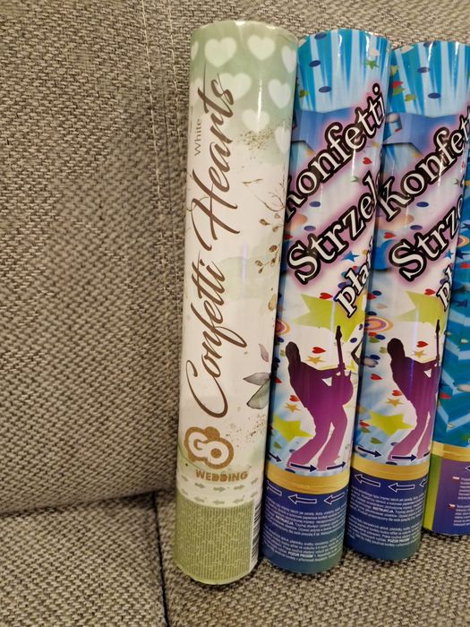6 x KONFETTI Strzelające Płatki RÓŻ 28CM