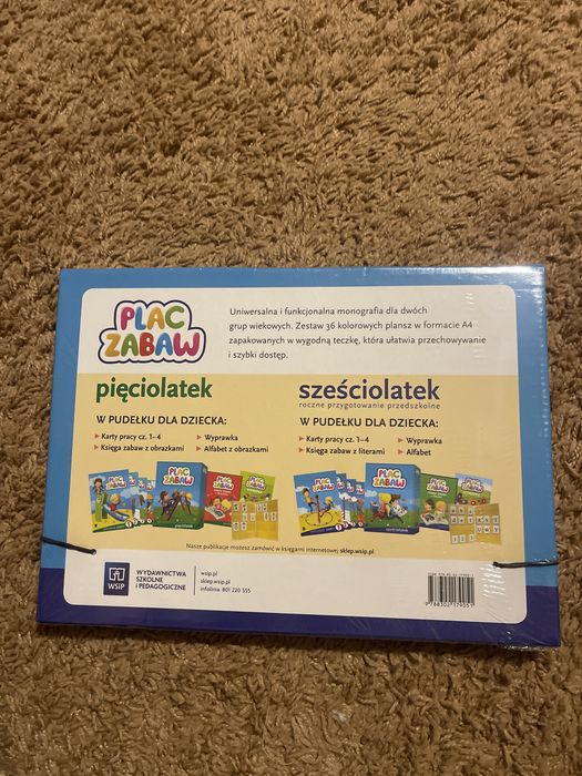 Plac zabaw. Monografia litery i liczby. Sześciolatek. Pięciolatek. Box. Komplet.  Folia