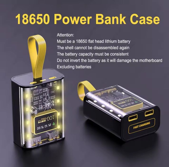 Павербанк Корпус 100 Ват Powerbank DIY 4 21700 18650 Li-Ion АКБ АКЦІЯ!