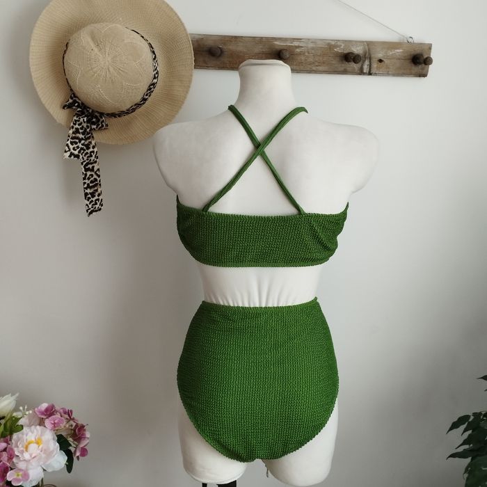 Dwuczęściowy strój kąpielowy 2XL – zielony, stan bardzo dobry