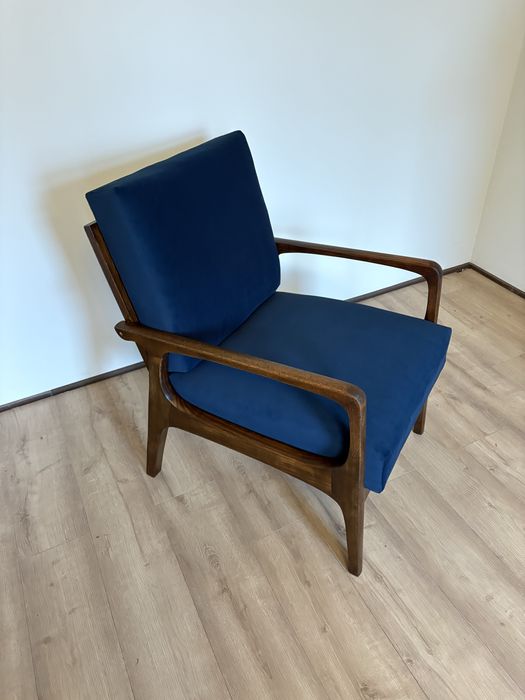 Fotel PRL lounge Prudnickie Fabryki Mebli Polska lata 50 unikat