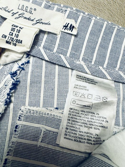 Szorty damskie H&M rozm. 42 jasno niebieskie w paski