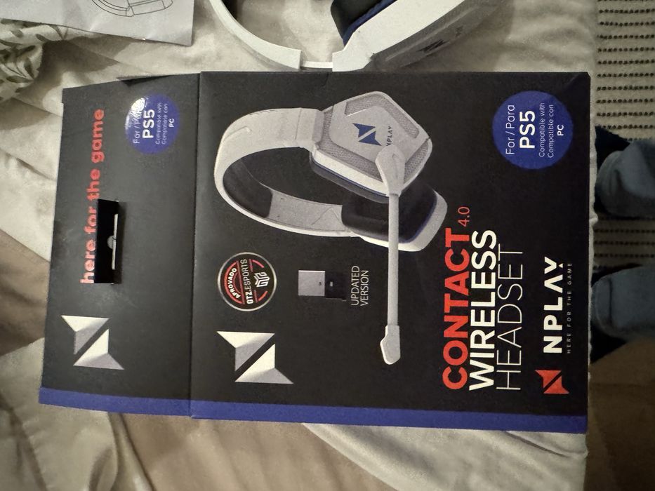 Auscultadores bluetooth NPLAY contact 2.0 com microfone branco