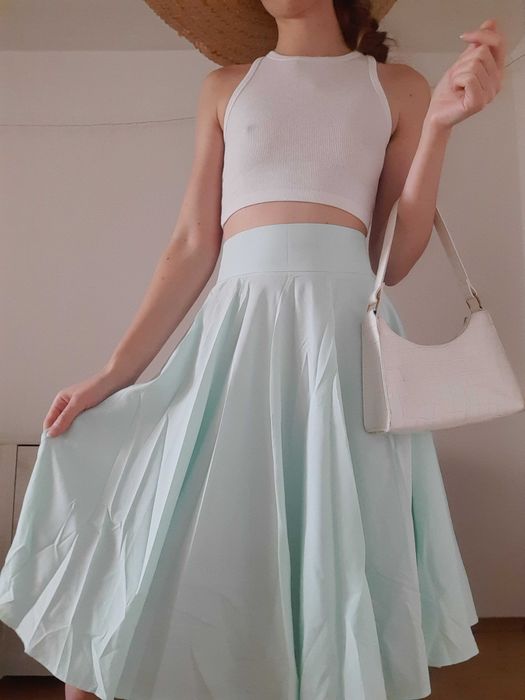 Spódnica ołówkowa w kolorze kremowym, rozmiar XS