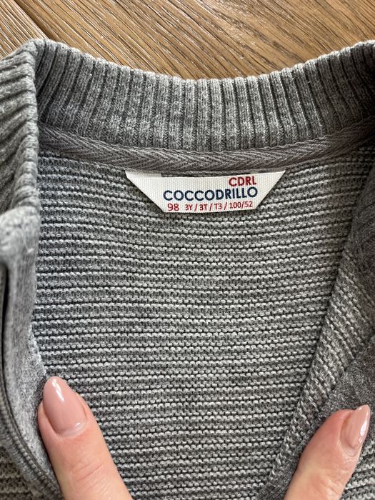 Sweter na suwak Coccodrillo 98 szary