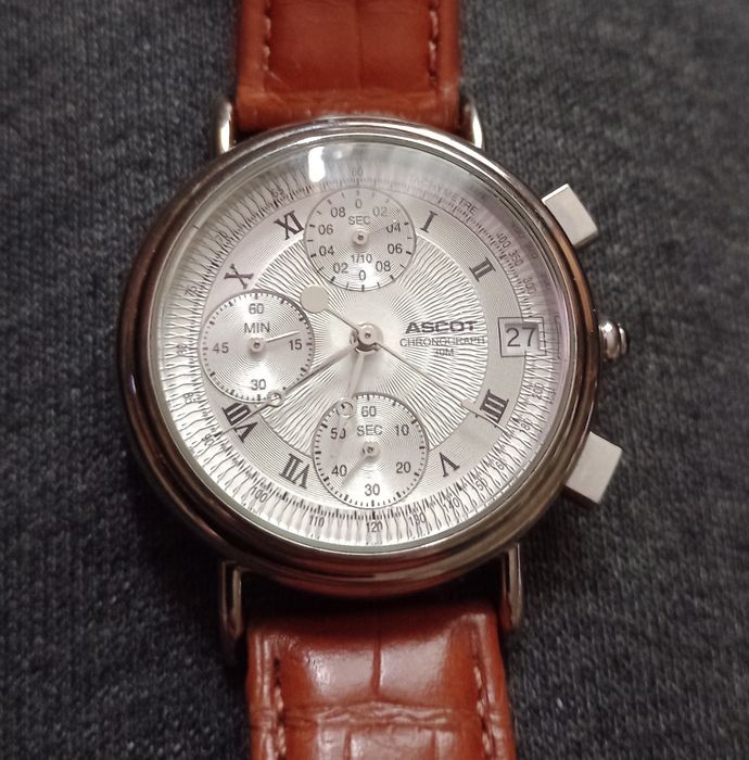 Zegarek męski Ascot Chronograph 30m seria 0301 z baterią w super stanie...