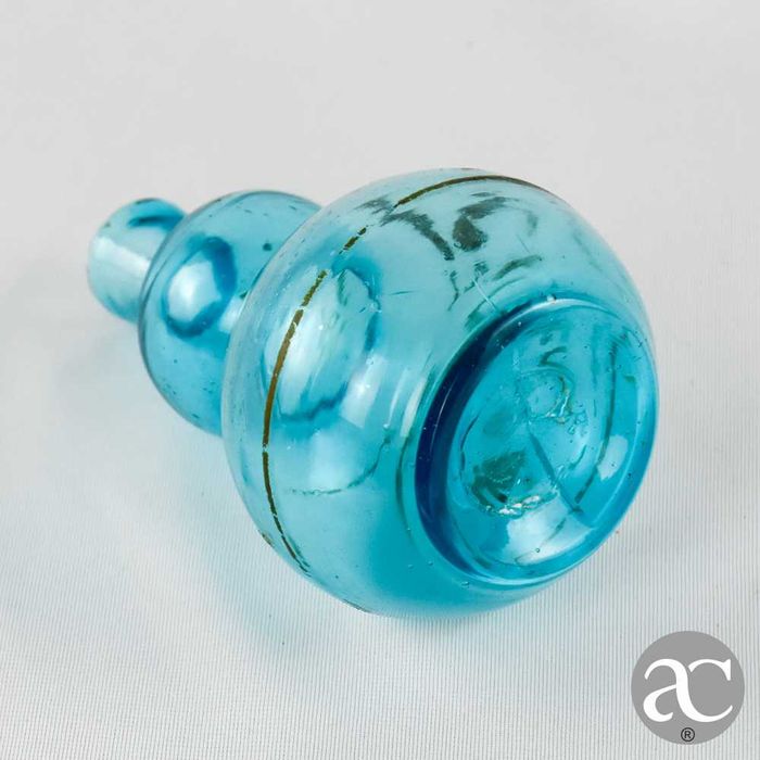 Jarra em vidro soprado em forma de cabaça pintada, séc. XIX