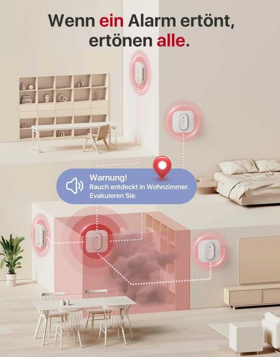 X-Sense XP02S-MR61 bezprzewodowy czujnik dymu z alarmem-6 sztuk - NOWY