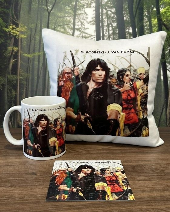 Thorgal komiks fantasy zestaw kubek + poduszka + puzzle prezent dla