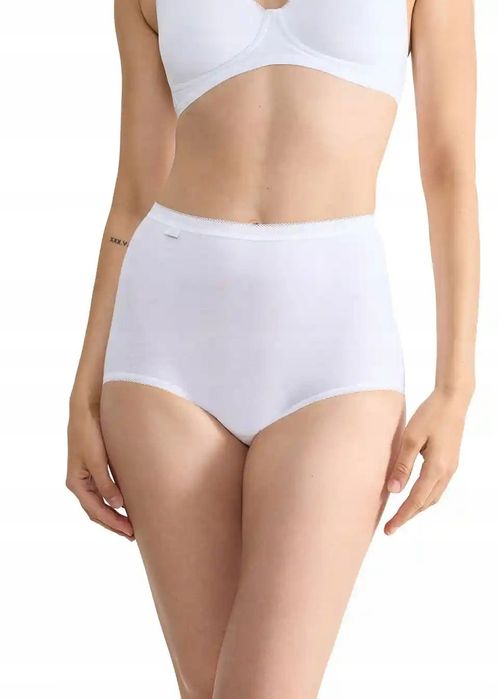 SLOGGI 4 pary majtki maxi panty białe wysoki stan 40