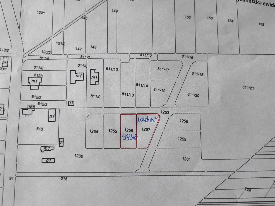 działka nr 1256 pod zabudowę Pszczonów