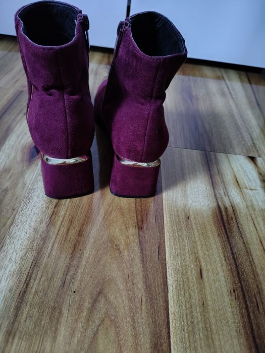 Buty,Botki, kozaki Jenny Fairy bordowe zamszowe rozmiar 38