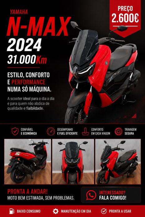 Moto Nmax Bluecore vermelha