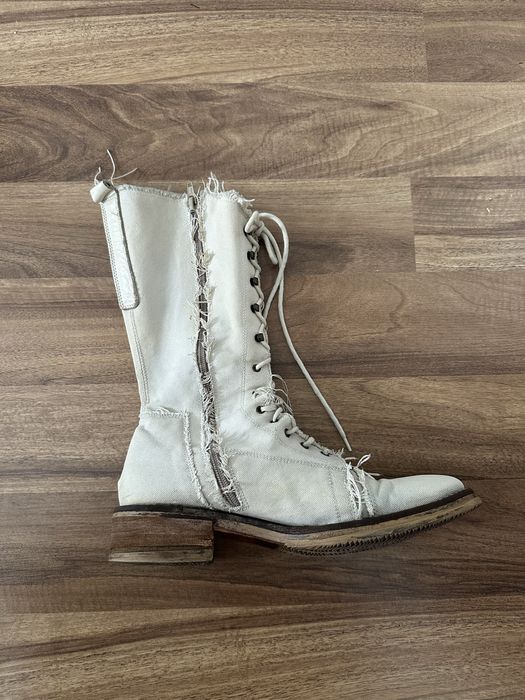 Unikatowe lniane buty vintage