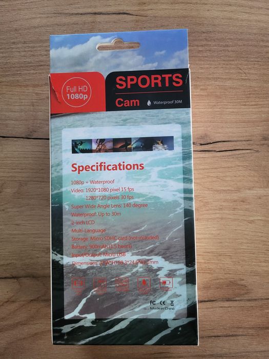 Mini Sportowa Kamera Action Cam Full HD z Akcesoriami