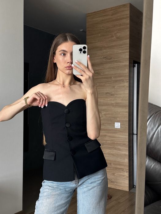 Чорний / білий корсет Zara