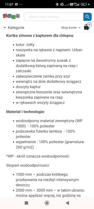 Gruba zimowa kurtka parka Urban skate smyk 98